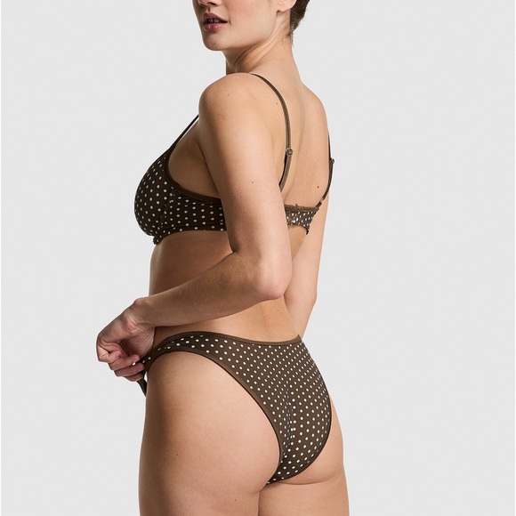 FRANKIE’S BIKINI’S VS PINK Brown Polkadot Bikini set, size medium - Picture 4 of 9